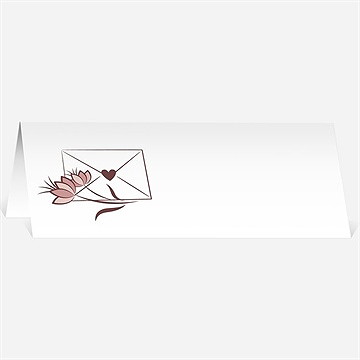 Marque-place mariage rayures blanches et beiges