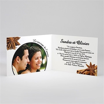 Faire-part mariage etoiles anis - Intérieur du faire-part