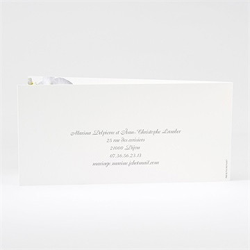 Faire-part mariage blanches orchidées - Dos du faire-part