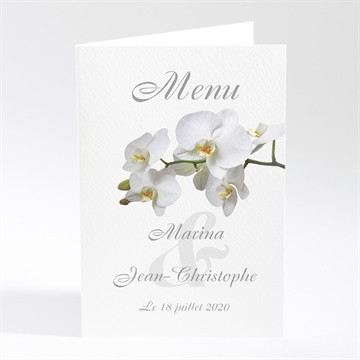 Menu mariage blanches orchidées