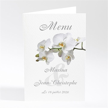 Menu mariage blanches orchidées