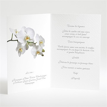 Menu mariage blanches orchidées - Intérieur du menu