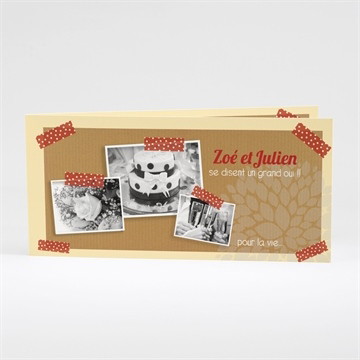 Faire-part mariage photos scotchées