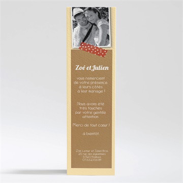 Remerciement mariage photos scotchées