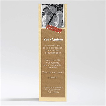 Remerciement mariage photos scotchées