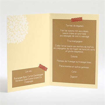 Menu mariage photos scotchées - Intérieur du menu