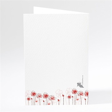 Menu mariage silhouettes fleuries - Dos du menu