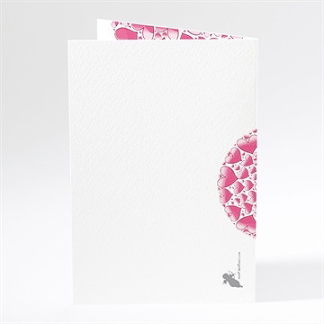 Menu mariage oiseaux roses et violets - Dos du menu