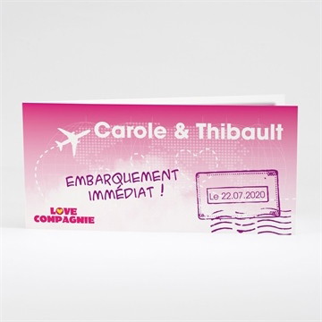 Faire-part mariage embarquement immédiat