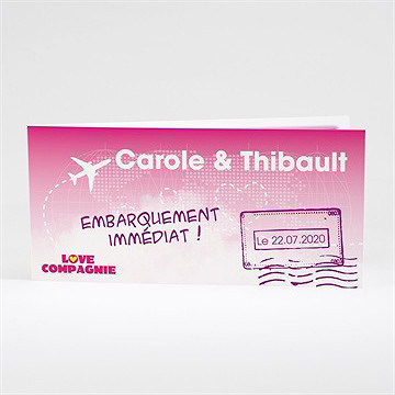Faire-part mariage embarquement immédiat