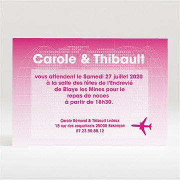 Carton d'invitation mariage embarquement immédiat