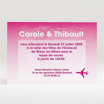 Carton d'invitation mariage embarquement immédiat
