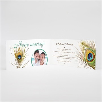 Faire-part mariage plume enchantée - Intérieur du faire-part