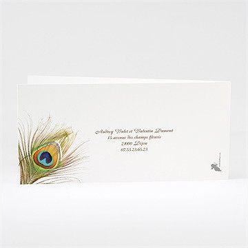 Faire-part mariage plume enchantée - Dos du faire-part