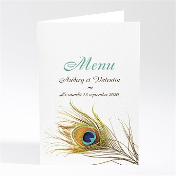 Menu mariage plume enchantée