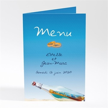 Menu mariage une bouteille à la mer