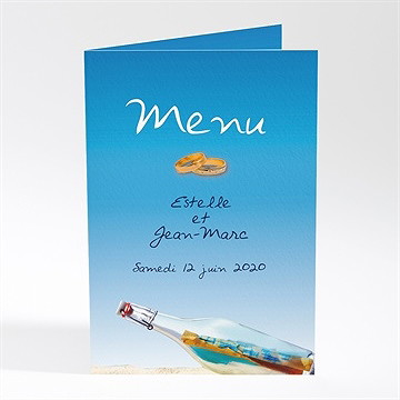 Menu mariage une bouteille à la mer