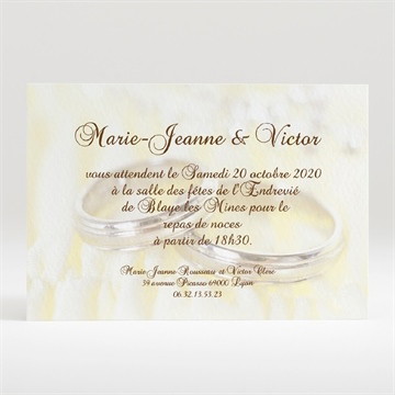 Carton d'invitation mariage alliances