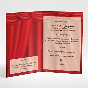 Menu mariage dans le cadre - Intérieur du menu