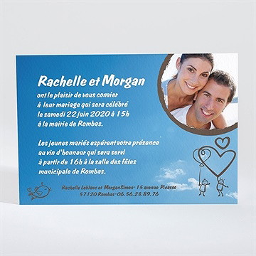 Faire-part mariage le fil à linge mariage - Dos du faire-part