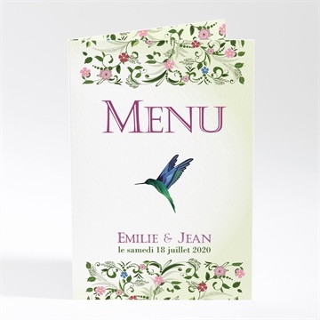 Menu mariage champêtre violet