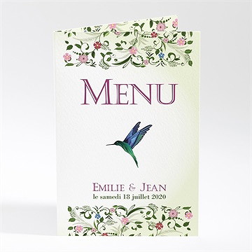 Menu mariage champêtre violet