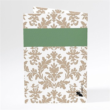 Menu mariage carte marron et verte - Dos du menu