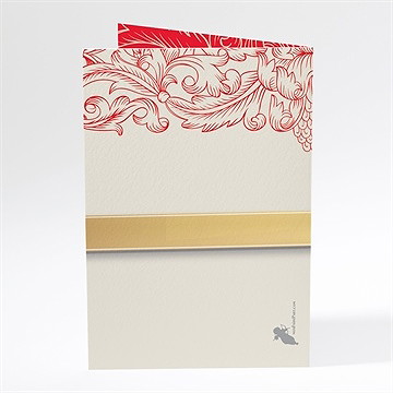 Menu mariage baroque rouge et or - Dos du menu