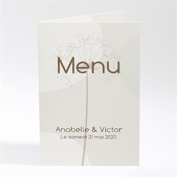 Menu mariage joli pissenlit