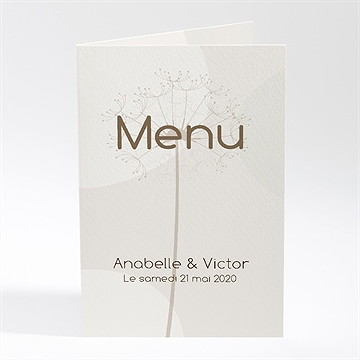 Menu mariage joli pissenlit