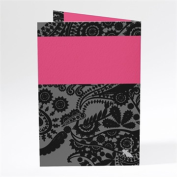 Menu mariage cachemire noir et gris - Dos du menu