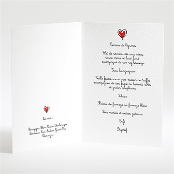 Menu mariage original et frais - Intérieur du menu