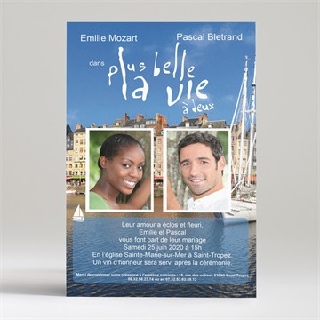 Faire-part mariage plus belle la vie