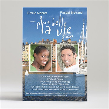 Faire-part mariage plus belle la vie