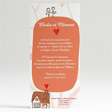 Faire-part mariage l'arbre de l'amour - Dos du faire-part