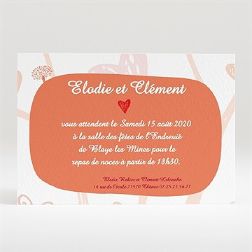 Carton d'invitation mariage l'arbre de l'amour