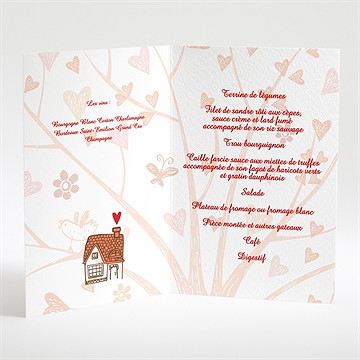 Menu mariage l'arbre de l'amour - Intérieur du menu