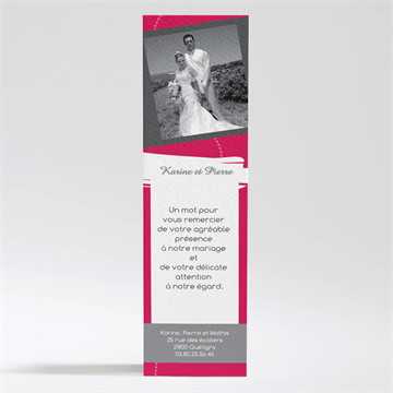 Remerciement mariage framboise et gris photo