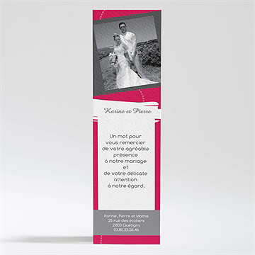 Remerciement mariage framboise et gris photo