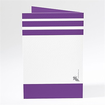 Menu mariage jolies rayures violettes - Dos du menu
