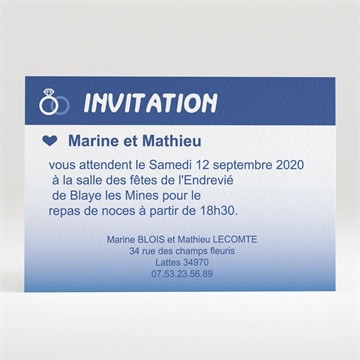 Carton d'invitation mariage nous deux pour la vie