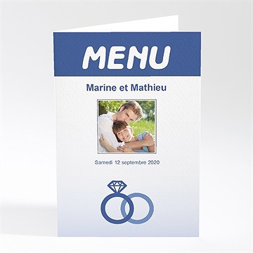 Menu mariage nous deux pour la vie