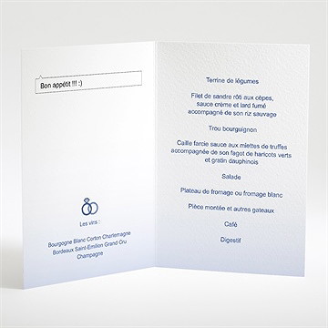 Menu mariage nous deux pour la vie - Intérieur du menu