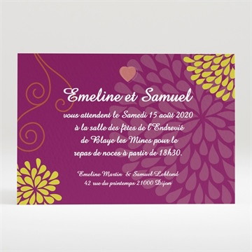 Carton d'invitation mariage jolie champêtre romantique