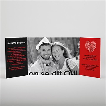 Faire-part mariage empreintes - Intérieur du faire-part