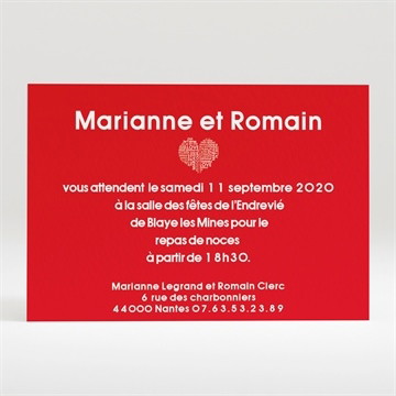 Carton d'invitation mariage empreintes
