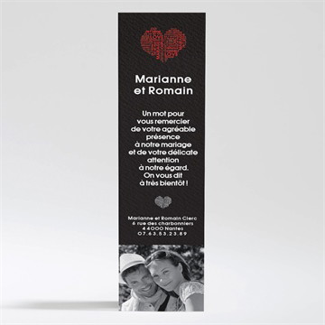 Remerciement mariage empreintes