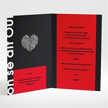 Menu mariage empreintes - Intérieur du menu