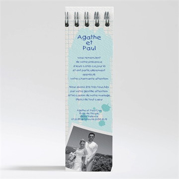 Remerciement mariage carnet d'écolier enfant