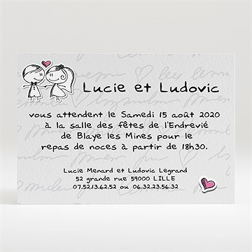 Carton d'invitation mariage amoureux illustrés